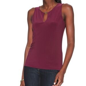 WHITE HOUSE BLACK MARKET Detail Notch-Neck Top